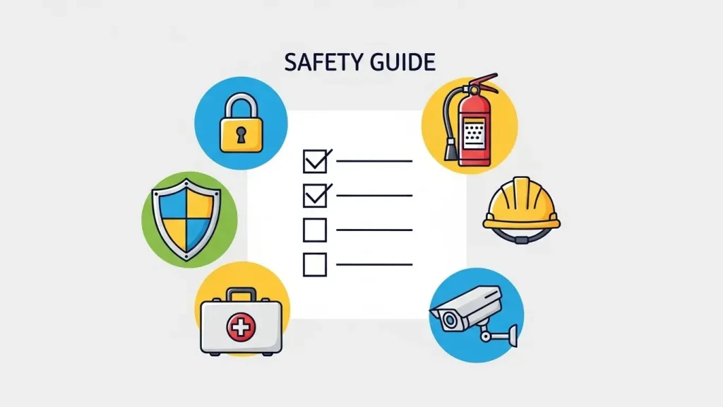 안전한 이용 체크리스트 설명 일러스트