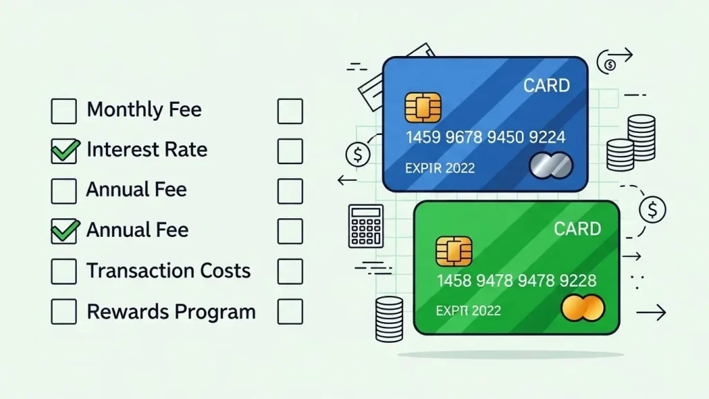 현대 백화점 카드 수수료 비교 체크리스트 일러스트