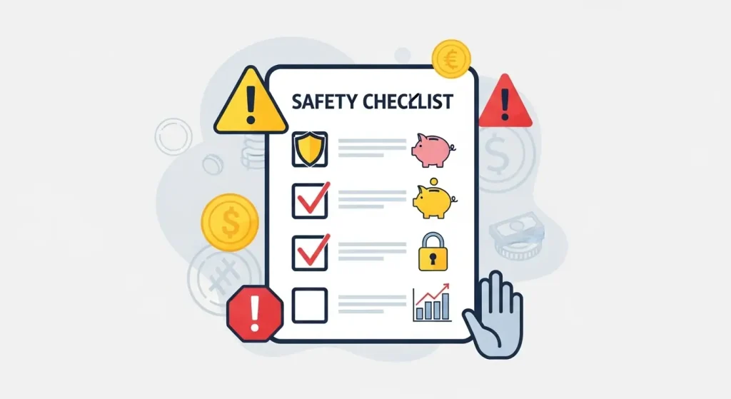 신용카드 현금화 이용 시 체크해야 할 안전 포인트 일러스트