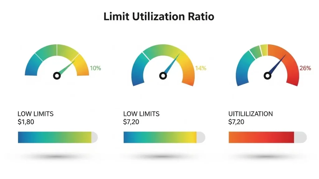 신용카드 한도 소진율이 신용등급에 미치는 영향과 적정 비율 그래프
