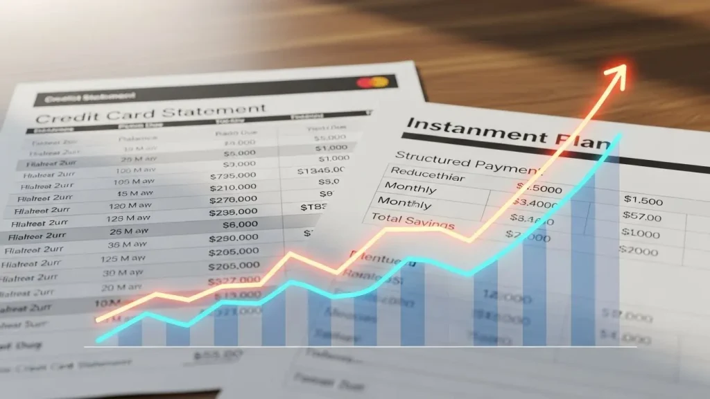 자금 융통 후 카드 대금 연체 방지를 위한 할부 전환 및 상환 계획