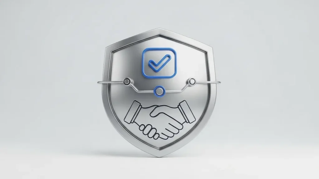 안전한 신용카드 현금화 업체 선정 기준과 보안 인증 일러스트